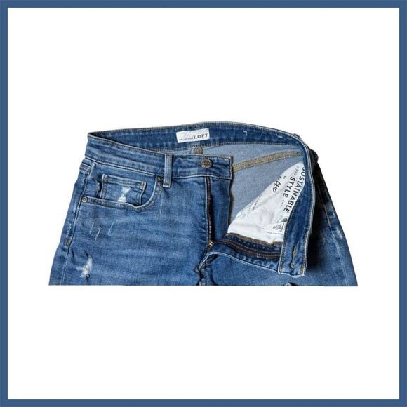 LOFT Women's 28 Petite Curvy High Waist Skinny Jeans, Distressed, Lt. Wash EUC+ - Picture 4 of 6